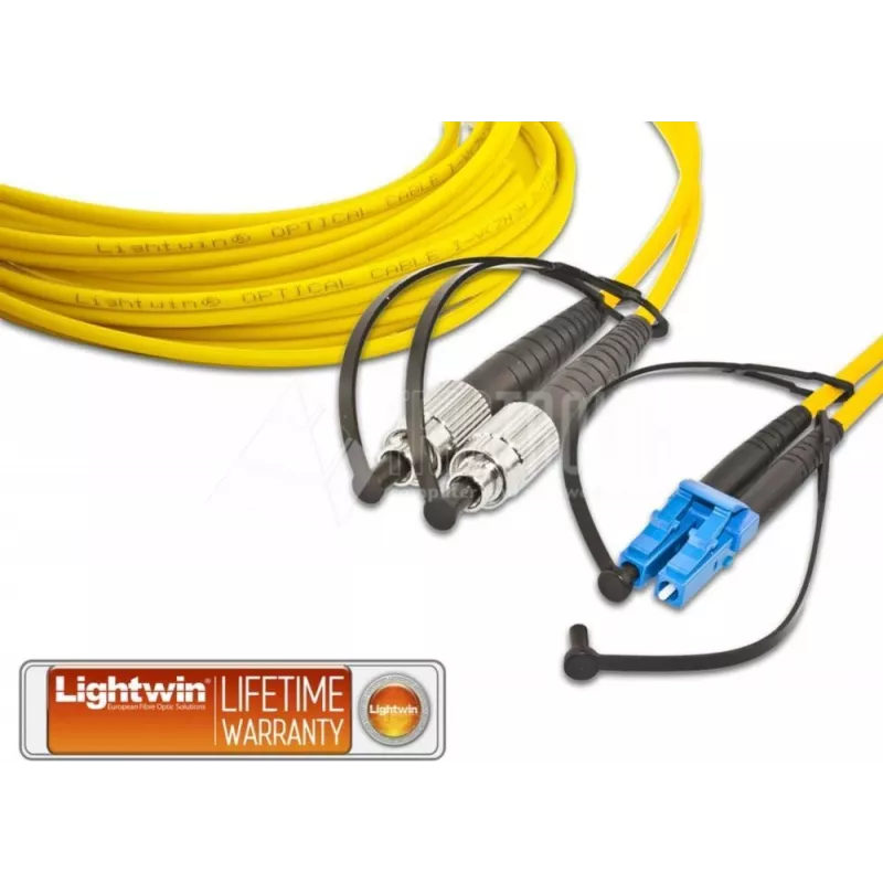 Lightwin LDP-09 FC-LC 10.0 šviesolaidinis kabelis 10 m 2x FC 2x LC OS2 geltonas (LDP-09 FC-LC 10.0)