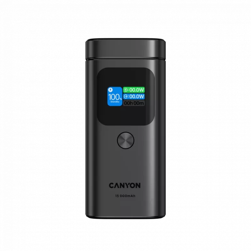 CANYON Qi2 magnetinis maitinimo blokas OnPower 150 15000mAh Aliuminis tamsiai pilkas