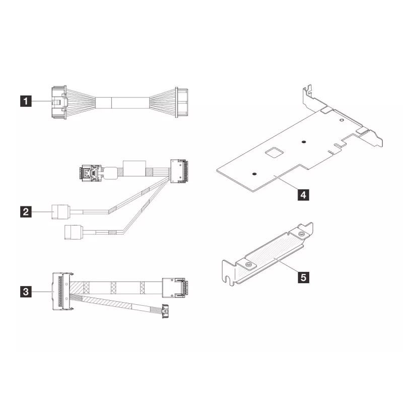„Lenovo ThinkSystem SR250 V3/ST250 V3 M.2“ kabelių rinkinys (4Z57A88898)