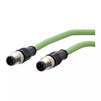 METZ CONNECT M12 - tinklo laidas - M12 (4 kontaktų) (V) į M12 (4 kontaktų) (V) - 2 m - ekranuotas - CAT 5e - vytos gyslos - žalias