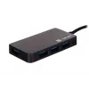 USB šakotuvas NATEC Moth 4 prievadų USB 3.2 Gen 1 Type-A (5000 Mbit/s), maitinamas per USB, juodas, 0,15 m laidas