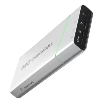 Nešiojama baterija Green Cell BPLGC20P 20800 mAh ličio jonų, USB-C PD 65W, 2x USB-C + 1x USB-A, aliuminio korpusas