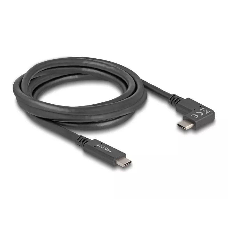 DeLOCK USB laidas USB Type-C kištukas į USB Type-C kištuką kampuotas 2m 5Gbps 4K PD 60W