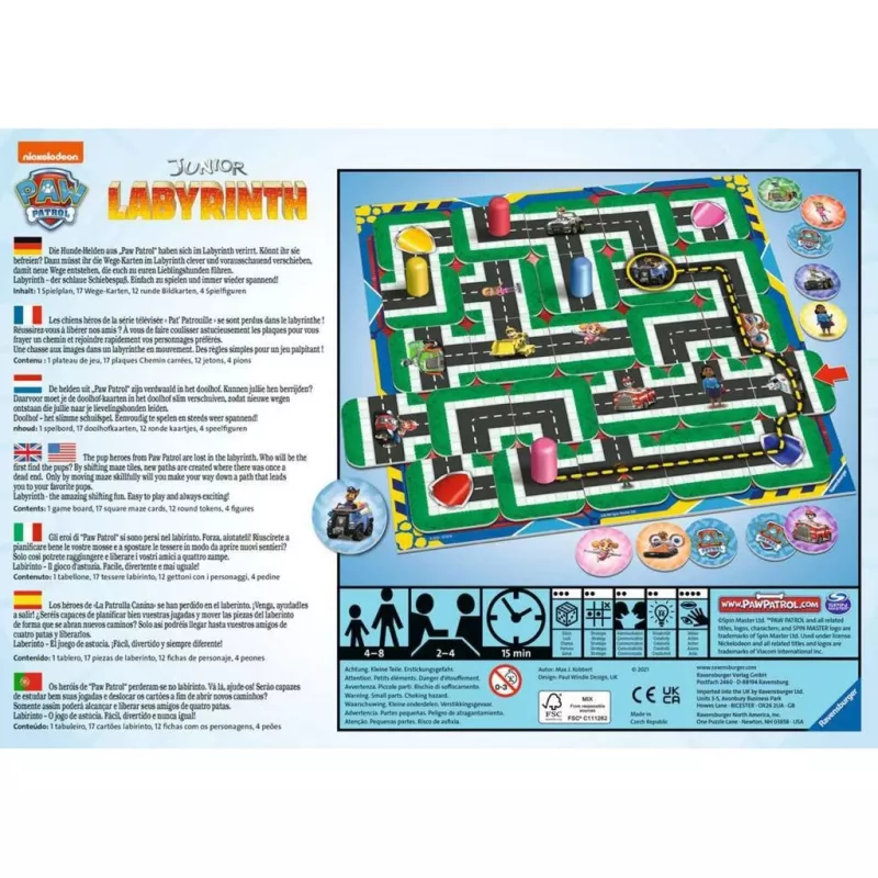 Stalo žaidimas Ravensburger Paw Patrol Junior Labyrinth