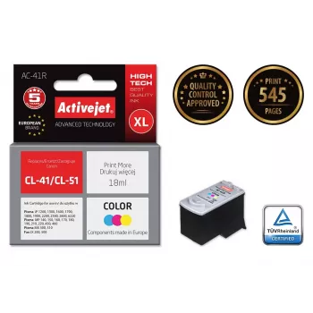 Activejet AC-41R rašalo kasetė (pakaitalas Canon CL-41; Premium; 18 ml; spalvota)