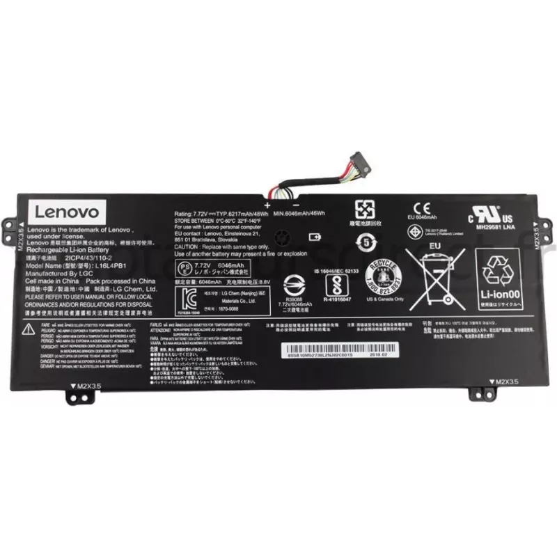 Nešiojamojo kompiuterio baterija Lenovo 5B10Q38238 48Wh 4‑elementų 6268mAh