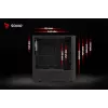 Kompiuterio korpusas SAVIO Noctis Flow — Cube Mini‑ITX/Micro‑ATX/ATX, 3x120mm priekyje, 1x120mm gale, 2x3.5 colio + 3x2.5 colio lizdai, grūdintas stiklas