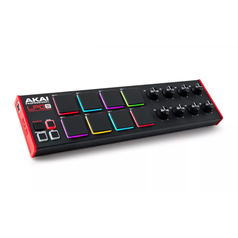 Akai LPD8 MKII MIDI klaviatūra 8 klavišai USB Juoda, Raudona