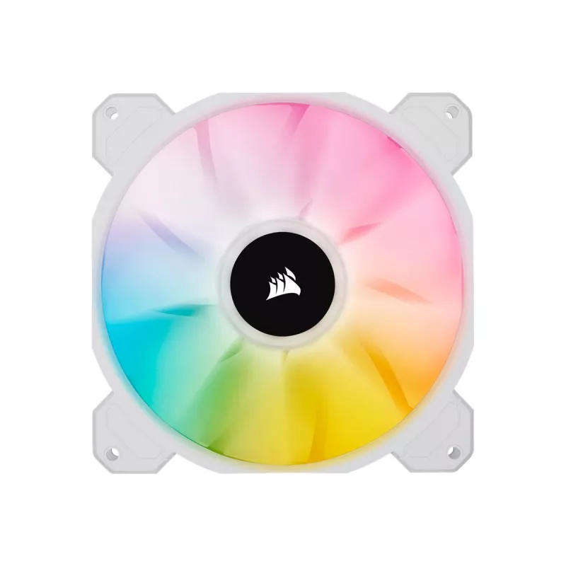 Corsair iCUE SP140 RGB ELITE 140 mm baltas ARGB Reverse Blade PWM korpuso ventiliatorius, 2 vnt. rinkinys