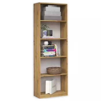 Topeshop R40 ARTISAN biuro knygų spinta, ąžuolas, 5 lentynos, 400×300×1820 mm, medžio drožlių plokštės rėmas