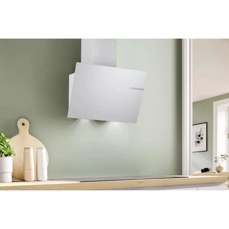 Sieninis gartraukis Bosch DWK65DK20, 590×325×690 mm, 550 m³/h, 3 greičiai, 62 dB, baltas, aliuminio riebalų filtras