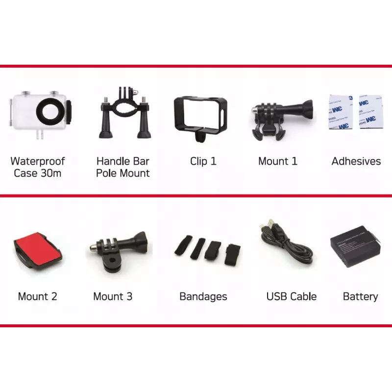 AgfaPhoto Action Cam veiksmo sporto kamera 16 MP 2K Ultra HD CMOS Wi-Fi 58 g (AC7000BK)