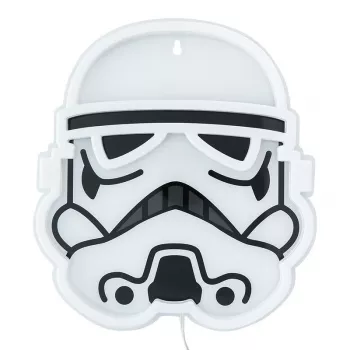 Prie sienos montuojamas LED neoninis šviestuvas Paladone Stormtrooper modelis PP14595SWVN, dekoratyvinis „Žvaigždžių karų“ apšvietimas