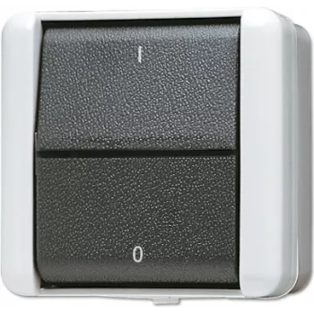 JUNG 802 W - svirties jungiklis - 2P - laidinis - juoda - balta - termoplastikas - IP44