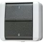 JUNG 802 W - svirties jungiklis - 2P - laidinis - juoda - balta - termoplastikas - IP44