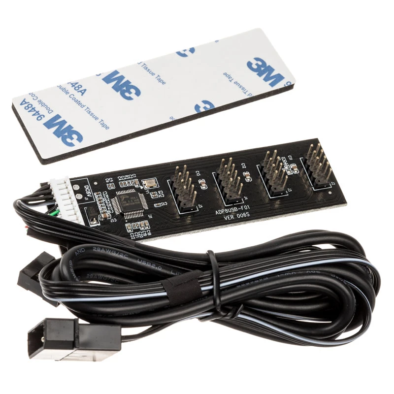 USB šakotuvo plokštė Kolink USB 2.0 su 60 cm USB ir Molex kabeliu