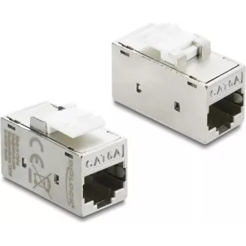 DELOCK Keystone jungtis RJ45 Cat.6A metalinė, mėlyna į mėlyną