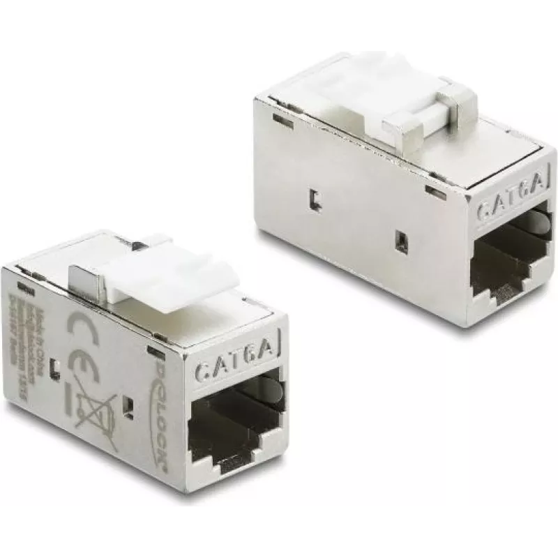 DELOCK Keystone jungtis RJ45 Cat.6A metalinė, mėlyna į mėlyną