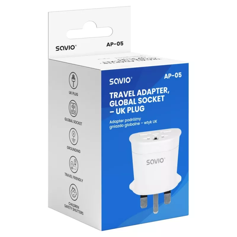 Savio AP-05 maitinimo adapteris / inverteris, skirtas naudoti patalpose, 2500 W, baltas