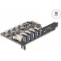DELOCK PCI Express x1 kortelė 90346 — 5 Gbps, 5x išoriniai prievadai
