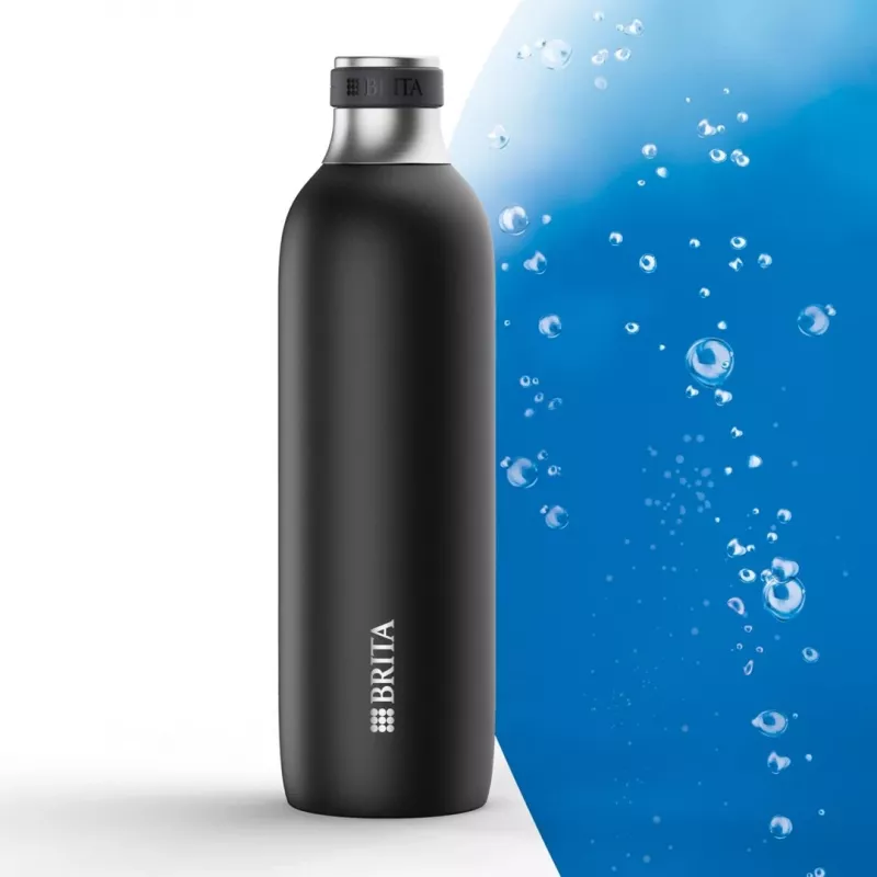 BRITA gazavimo butelis 650 ml, nerūdijantis plienas, juodas, tinkamas plauti indaplovėje