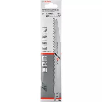 Bosch S 2345 X pjūklo geležtė, didelio anglies kiekio plienas (HCS), 5 vnt.