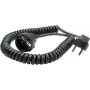 BACHMANN susuktas kabelis 0,5m-2m juodas H05VV-F 3G1,5mm² CEE7/7 (BM0010705)