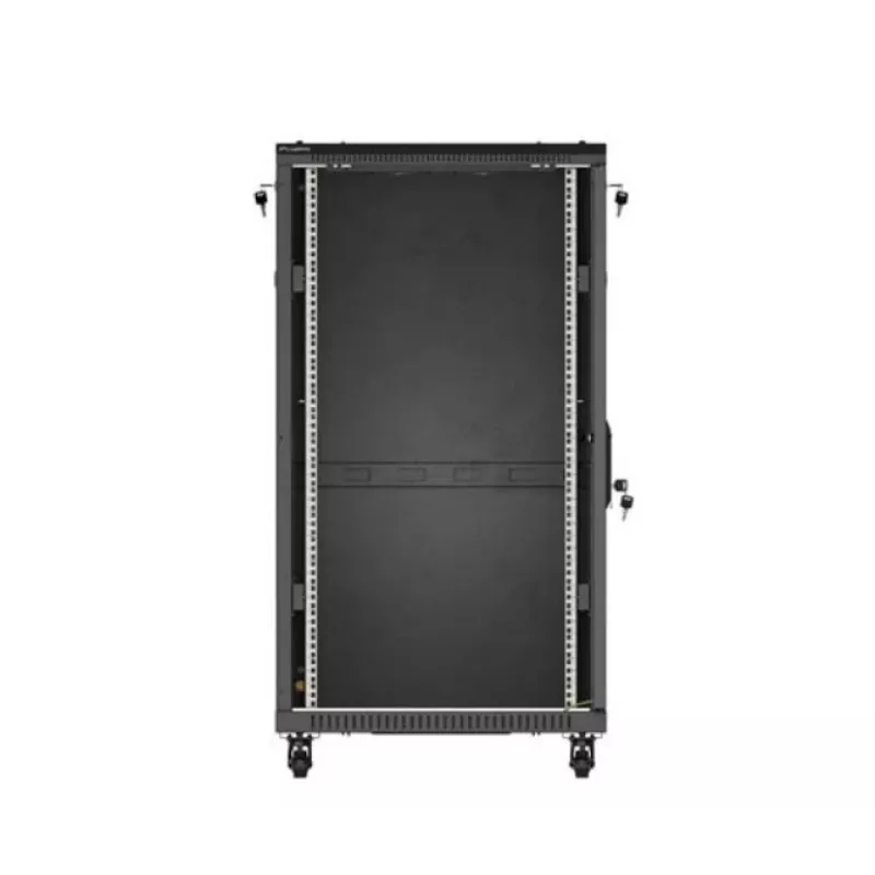 Spintelė stovui LANBERG FF01-6222-12B 22U 600x1200 mm juoda su stiklinėmis priekinėmis ir galinėmis durelėmis