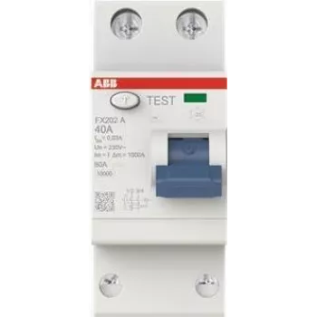 ABB nuotėkio srovės grandinės pertraukiklis FX202A-40/0.03 2P A tipo 40A 30mA (2CSF202165R1400)