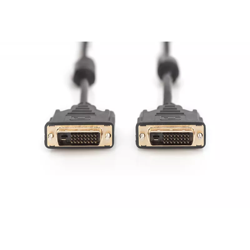 DIGITUS - DVI kabelis - Dual Link - DVI-D (V) - DVI-D (V) - 5,0 m - Formuotas, varžtai nykščiams - Juoda (AK-320101-050-S)