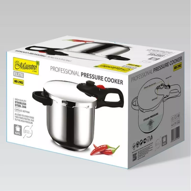 Puodas greitpuodis Maestro MR-2902, 6 l, sidabrinis