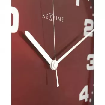 NeXtime klok 3053ro Dash Raudona, Ø35 cm, Sieninis, Raudona/ Sidabrinė