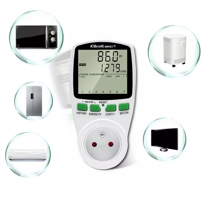 Energijos matuoklis QOLTEC PM0627 3680W su istorija — QOLTEC PM0627 3680W
