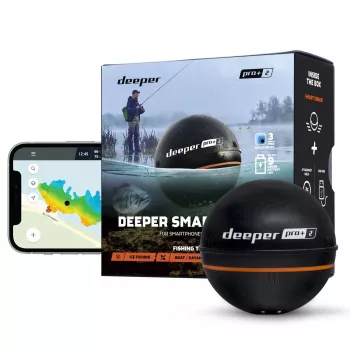Nešiojamasis žuvų ieškiklis Deeper Smart Sonar PRO+ 2, sonaras 675 kHz, 100 m veikimo nuotolis, 65×65×65 mm, Li‑Ion 950 mAh