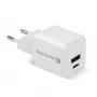 Sieninis įkroviklis everActive SC-330Q su 1x USB-A ir 1x USB-C prievadais, 20 W, baltas