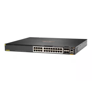 Hewlett Packard Enterprise HPE Aruba 6300M - Switch - L3 - valdomas - 24 x 1/2,5/5/10GBase-T + 4 x 1 Gigabit / 10 Gigabit / 25 Gigabit / 50 Gigabit SFP56 (aukštupio / rietimo) - priekis