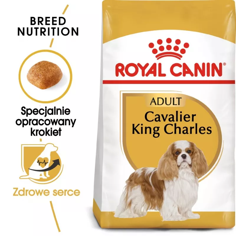 Sausas šunų maistas Royal Canin Cavalier King Charles Adult 1,5 kg — Vištiena, Maža veislė, Odos ir kailio, Širdies palaikymas