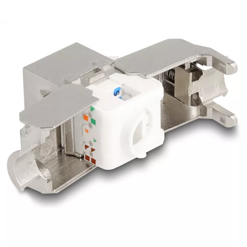 DeLOCK Keystone modulis RJ45 lizdas į LSA Cat.6A su LED sidabrinė balta