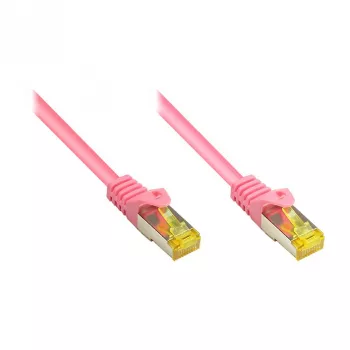 RJ45 korekcinis kabelis su Cat.7 neapdorotu kabeliu ir skląsčio apsauga (RNS®), S/FTP, PiMF, be halogenų, 600MHz, OFC, purpurinis, 2m, Good Connections® (8070R-020M)