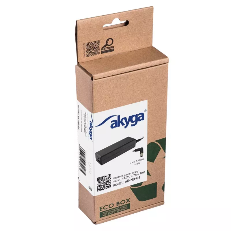 Maitinimo adapteris / keitiklis Akyga AK-ND-04 nešiojamiesiems kompiuteriams, skirtas naudoti patalpose, 90 W, įėjimo įtampa 100–250 V, juodas