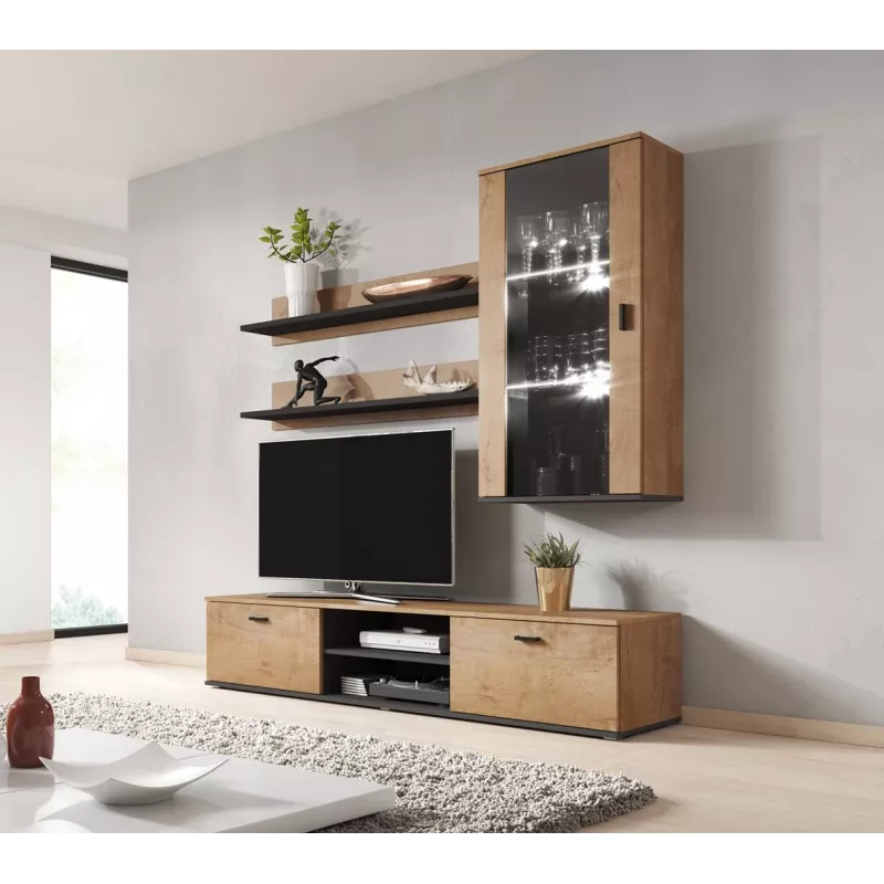 Cama set of two shelves 125cm SOHO lefkas oak/Juoda