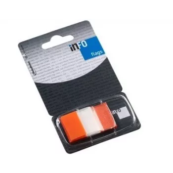 Popierinė rodyklė Global Notes, 25x43 mm, oranžinė, plastikinė (1x50) 0718-205