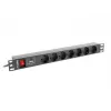 Lanberg | Maitinimo paskirstymo įrenginys (PDU) 19 colių 1U 10A 2M 7X Schuko lizdai | PDU-07F-0200-IEC-BK