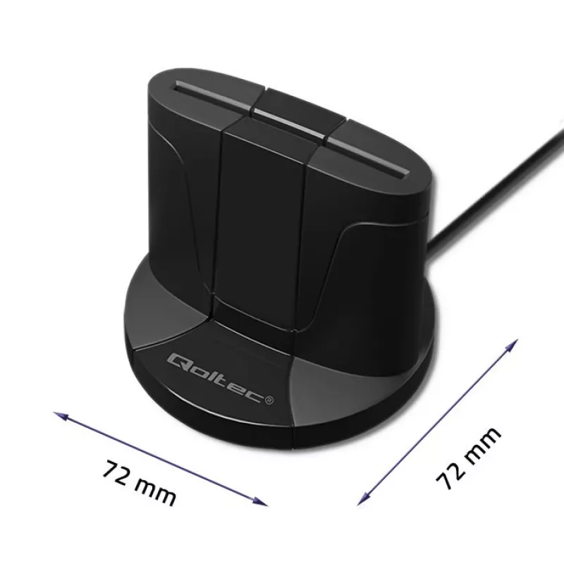 Universalus išmaniųjų kortelių skaitytuvas Qoltec 50632 USB 2.0 juodas 1m laidas