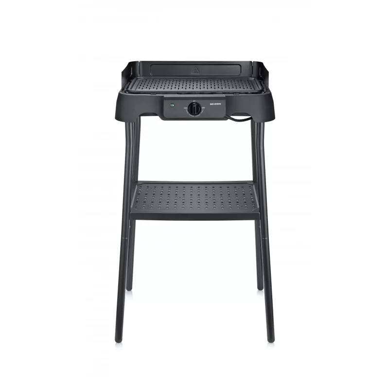 Stalinis elektrinis grilis SEVERIN PG 8596, 2000 W, stačiakampės grotelės, juodas, sukamoji rankenėlė