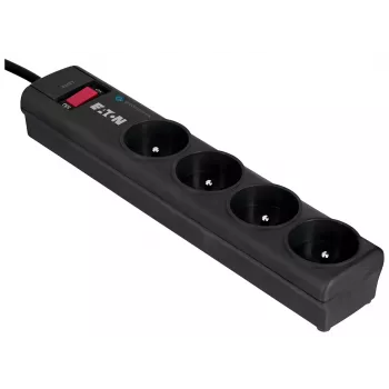 Apsaugos nuo viršįtampių juosta EATON Power Strip 4 FR — 4 Type E lizdai, 1 m laidas, 10 A, 2500 W, LED indikatoriai
