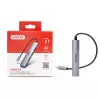USB-C šakotuvas Unitek H1208B — 1x USB-A 5 Gbps, 3x USB-A 2.0, USB-C priegloba, aliuminio korpusas, 0,20 m laidas