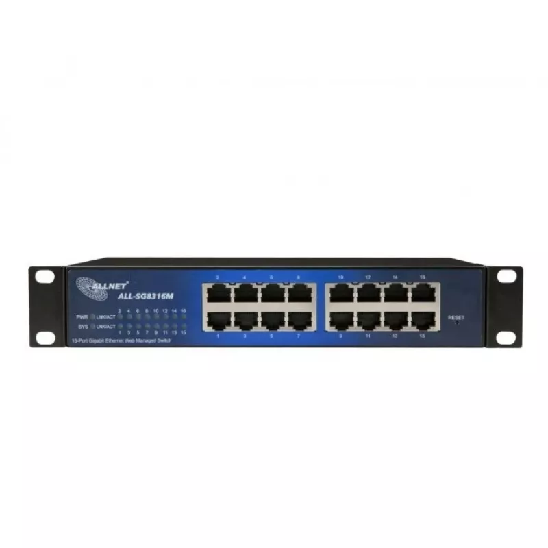 Valdomas komutatorius ALLNET 112534 L2 Gigabit Ethernet 16 prievadų 19U juodas
