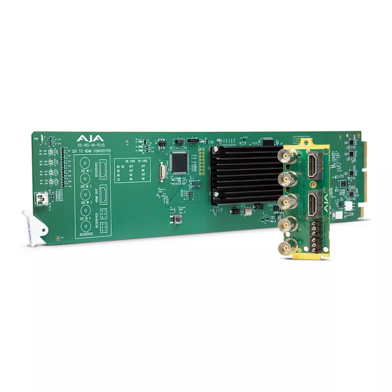 AJA OG-Hi5-4K-Plus - SDI į HDMI keitiklis - Žalias - 4096 x 2160 pikselių - 480i,576i,720p,1080i,1080p,2160p - 0 - 40 °C - -40 - 60 °C