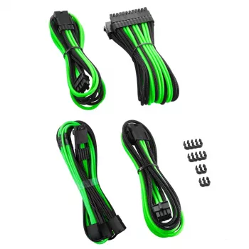 CableMod CableMod PRO ModMesh 12VHPWR kabelio ilginimo rinkinys juoda/šviesiai žalia, 3 kontaktų 16 kontaktų rinkinys